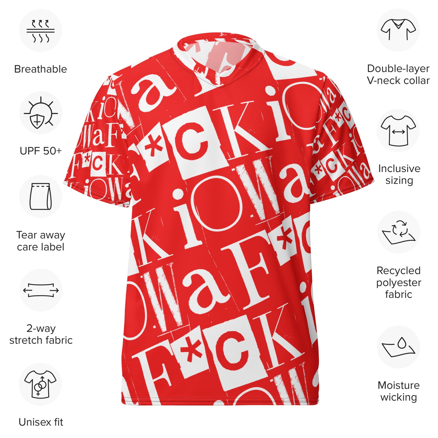 F*CK IOWA - Unisex sports jersey