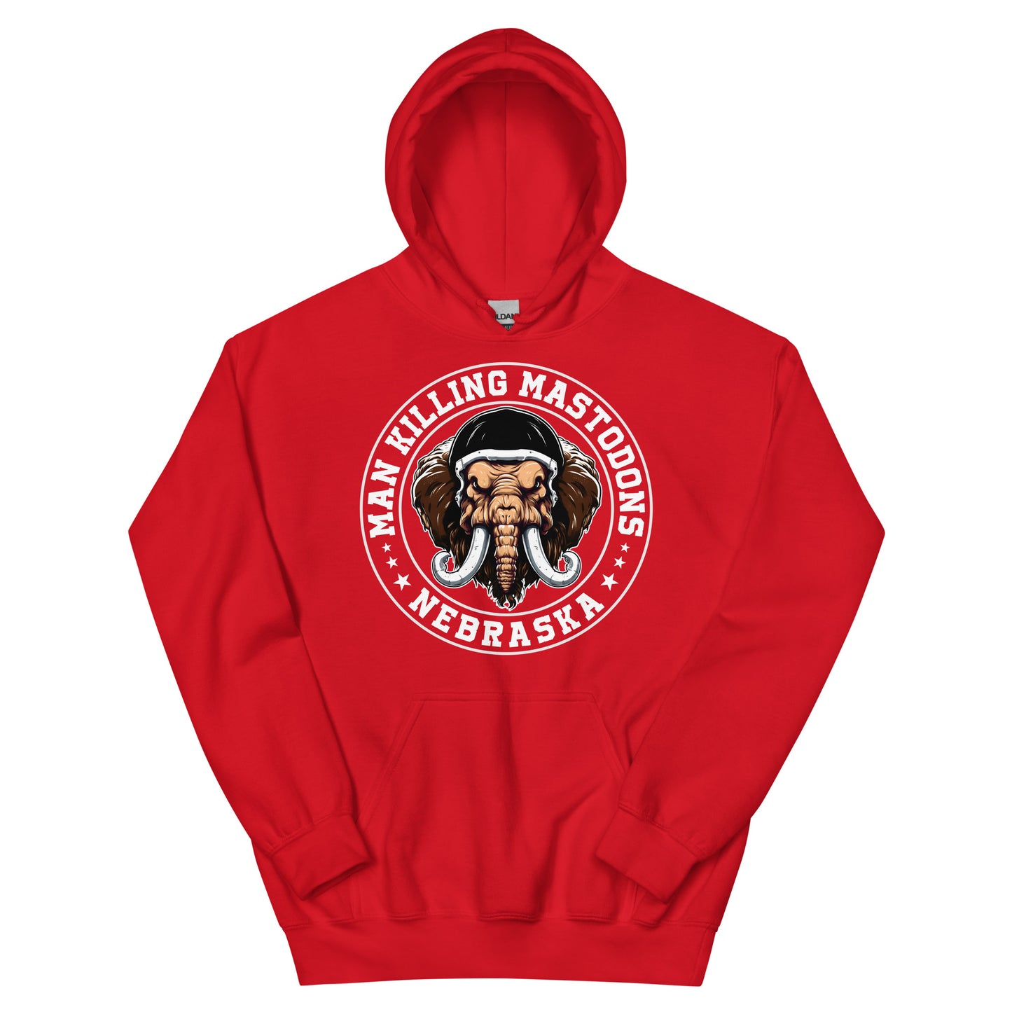 Man Killing Mastodons (Fierce) - Unisex Hoodie - Red