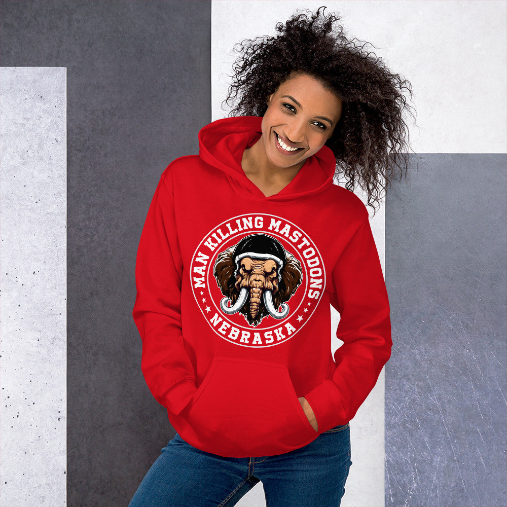 Man Killing Mastodons (Fierce) - Unisex Hoodie - Red