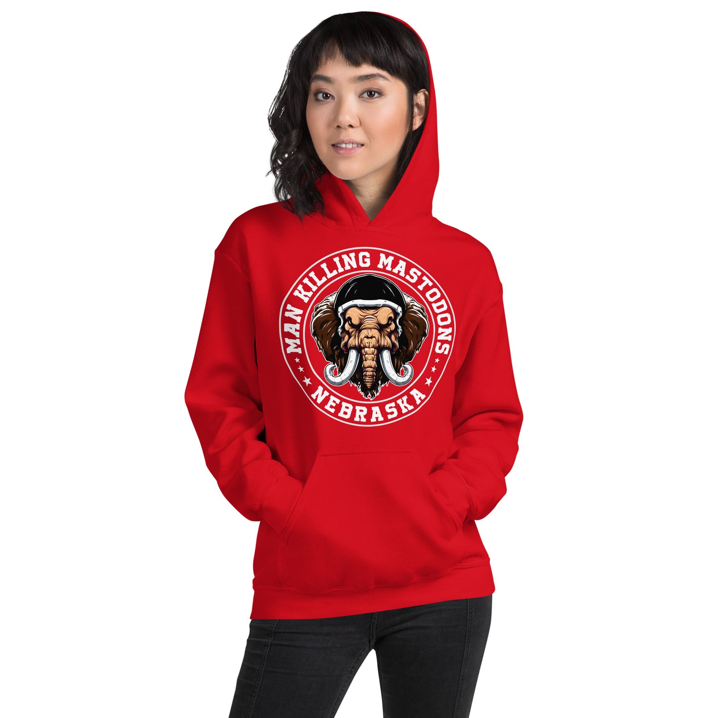 Man Killing Mastodons (Fierce) - Unisex Hoodie - Red