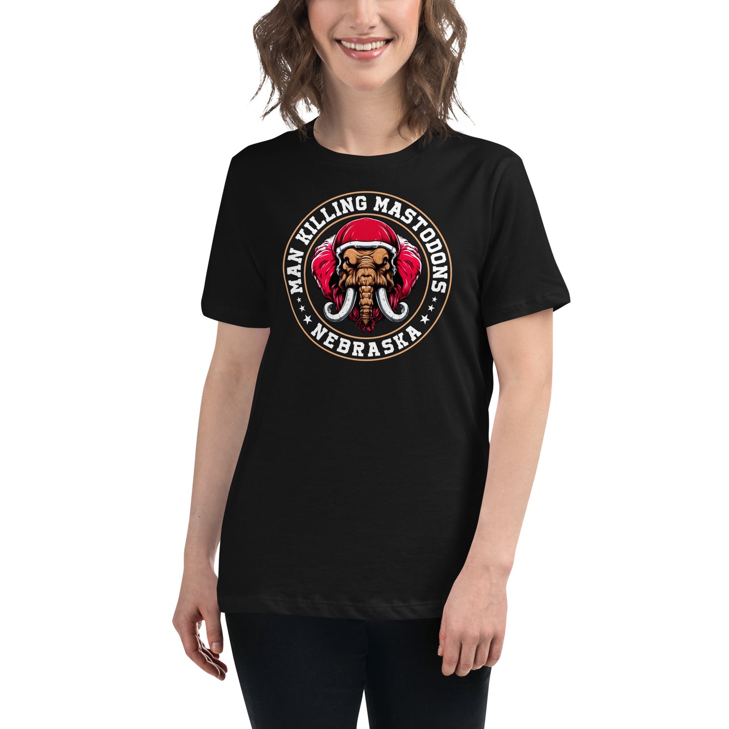 Man Killing Mastodon (Fierce) - Women's Relaxed T-Shirt