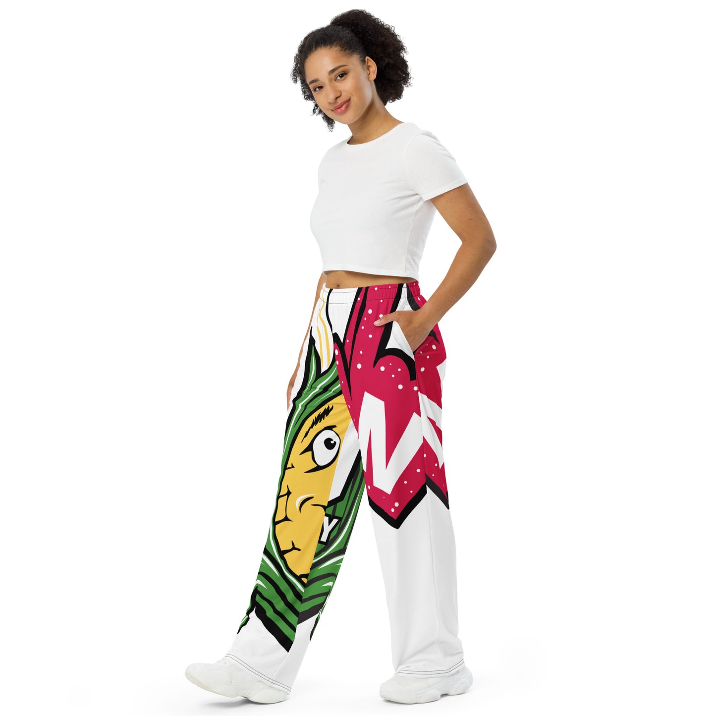 Unisex wide-leg pants w/Cobby