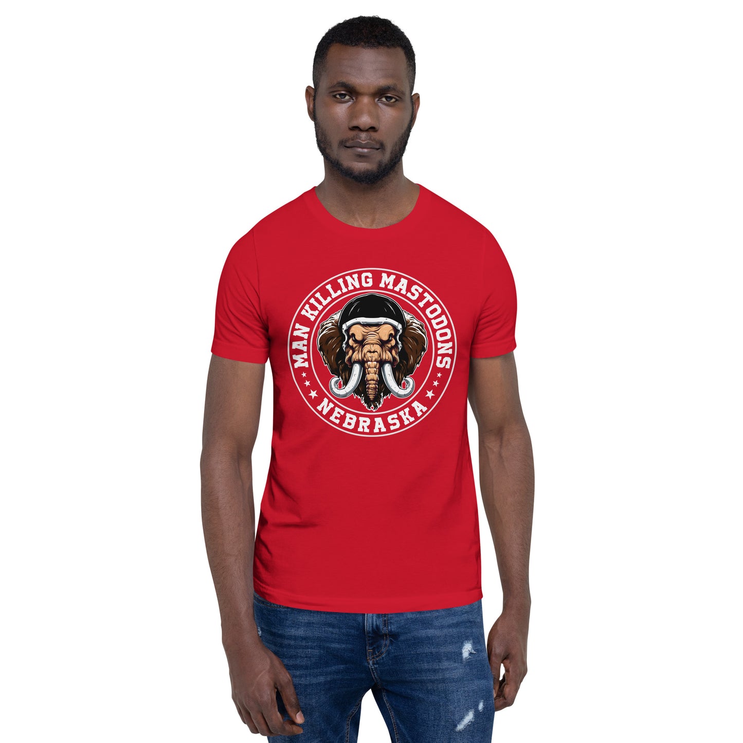 Man Killing Mastodons (Fierce) - Unisex t-shirt Red
