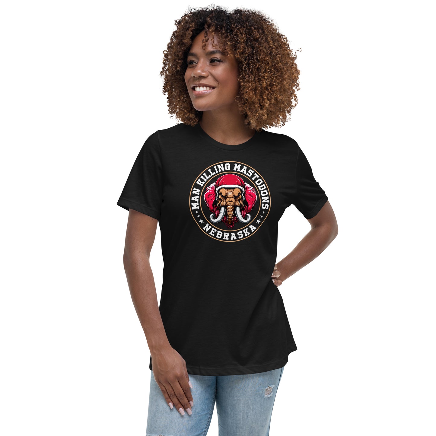 Man Killing Mastodon (Fierce) - Women's Relaxed T-Shirt